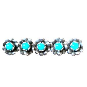 Sterling Silver Turquoise Floral Brooch
